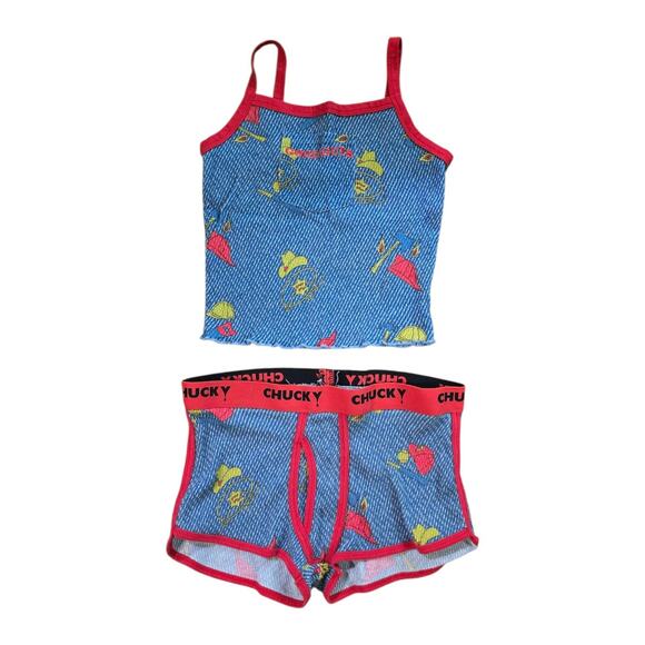 Dolls kill x chucky sleep tight pajama set SZ M Halloween PJs Tank Top Boy Short - Picture 1 of 9
